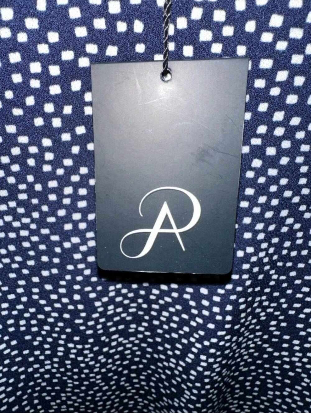 BNWT Adrianna Papell Navy Dot Flutter Sleeve V-Neck Top - Picture 4 of 5